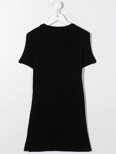 Balmain Logo Tape T-shirt Dress In Black