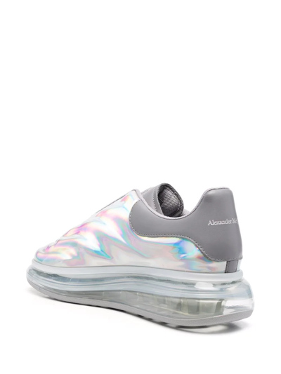 Shop Alexander Mcqueen Metallic-effect Slip-on Sneakers In Grey