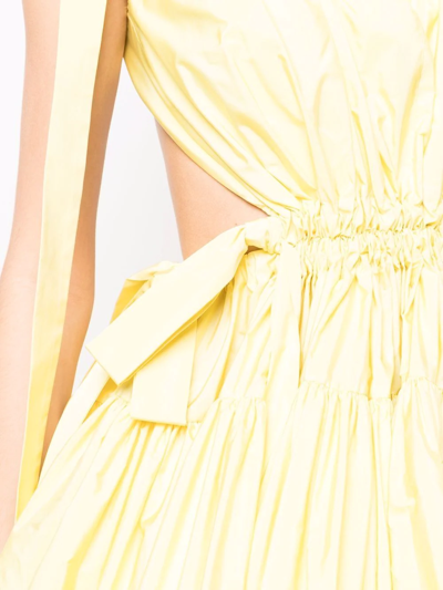 Alexander Mcqueen Yellow Open Back Mini Dress In Yellow