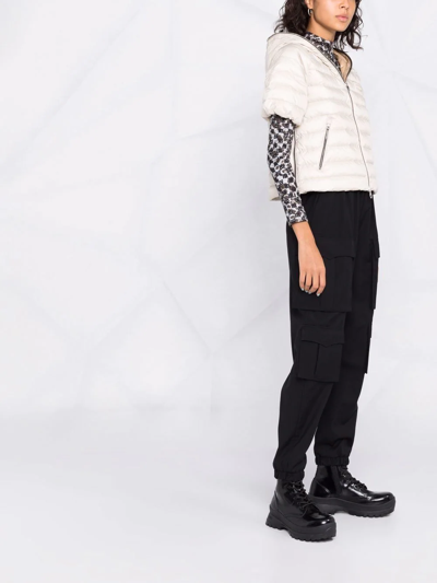 Duvetica Three-quarter Sleeve Puffer Jacket In Neutrals