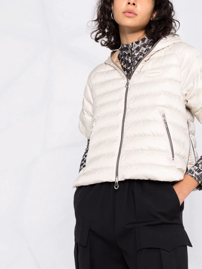 Duvetica Three-quarter Sleeve Puffer Jacket In Neutrals