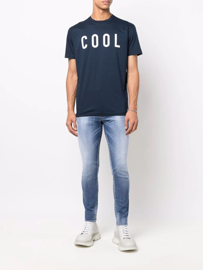Dsquared2 Stonewashed Skinny Jeans In Blue