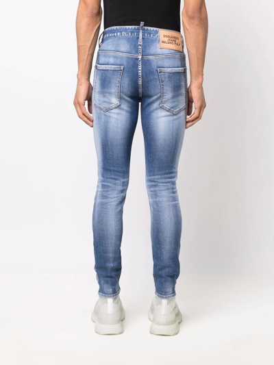 Dsquared2 Stonewashed Skinny Jeans In Blue
