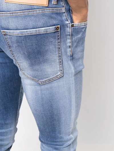 Dsquared2 Stonewashed Skinny Jeans In Blue
