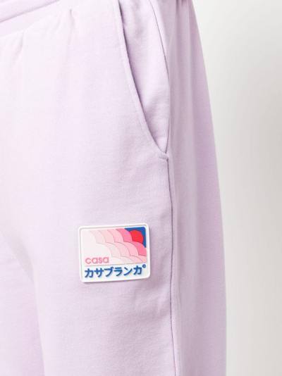Shop Casablanca Logo-patch Track Pants In Purple