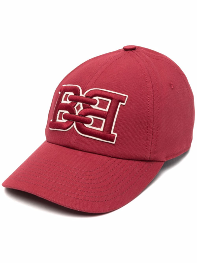 Shop Bally Logo-embroidered Baseball Cap In Red