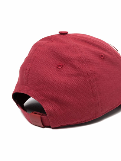 Shop Bally Logo-embroidered Baseball Cap In Red