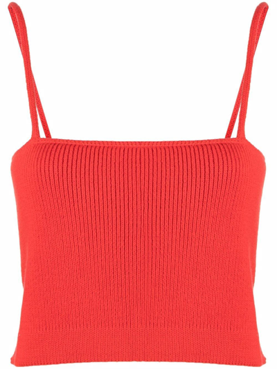 Shop Proenza Schouler White Label Ribbed-knit Tank Top In Red