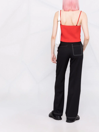 Shop Proenza Schouler White Label Ribbed-knit Tank Top In Red