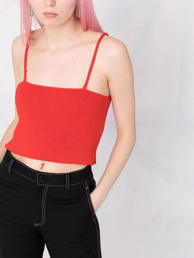 Shop Proenza Schouler White Label Ribbed-knit Tank Top In Red