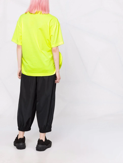 Shop Comme Des Garçons Gathered-detail Short-sleeve T-shirt In Yellow