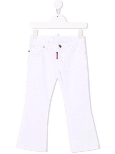 Shop Dsquared2 Flared Denim Jeans In White