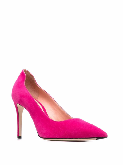 Shop Victoria Beckham Pointed-toe Suede Pumps In Pink