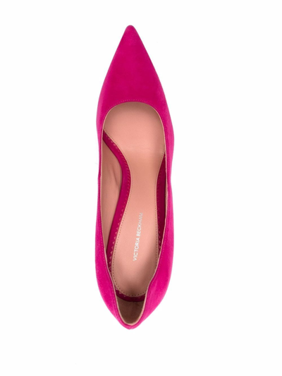 Shop Victoria Beckham Pointed-toe Suede Pumps In Pink