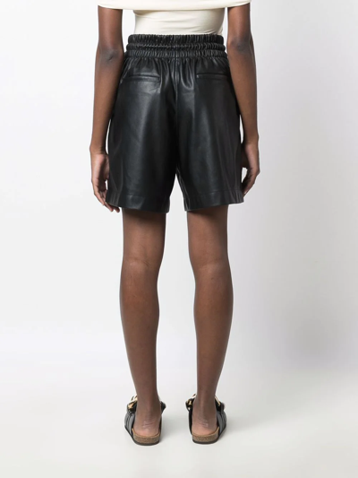 Shop Proenza Schouler White Label Faux-leather High-waisted Shorts In Black