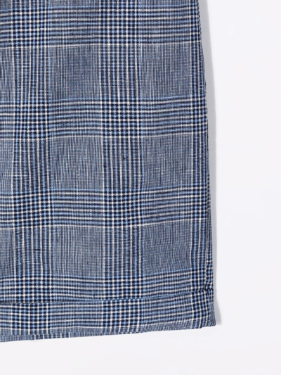 Shop La Stupenderia Checked-print Elasticated-waist Shorts In Blue