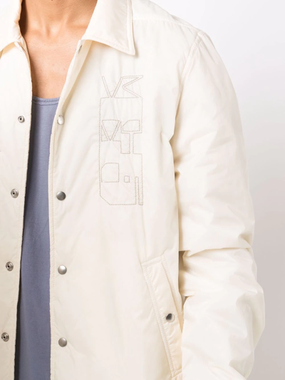 Shop Rick Owens Drkshdw Quilted Embroidered Jacket In Neutrals