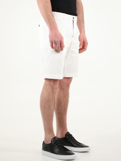 Shop Pt01 White Cotton Bermuda Shorts