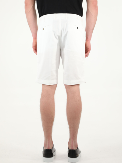 Shop Pt01 White Cotton Bermuda Shorts