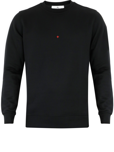 Shop Stone Island Crewneck Black Sweatshirt