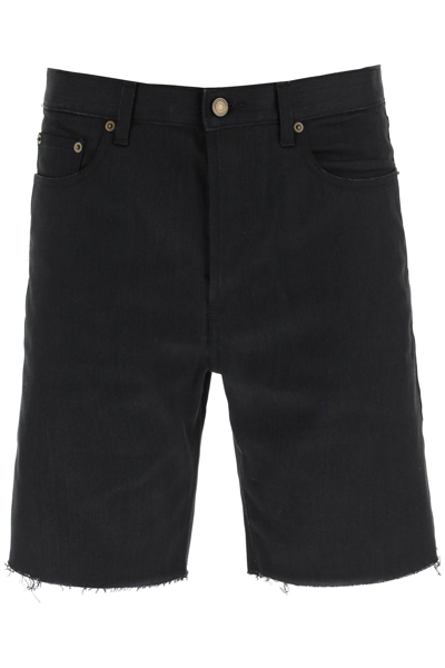 Shop Saint Laurent Five-pocket Denim Shorts In Black