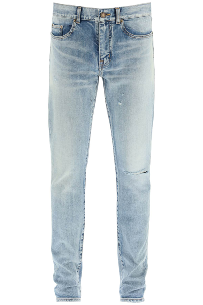 Shop Saint Laurent Slim Fit Jeans In Blue