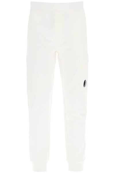 C.p. Company Cp Company Diagonal Raised Fleece Sweatpants In White