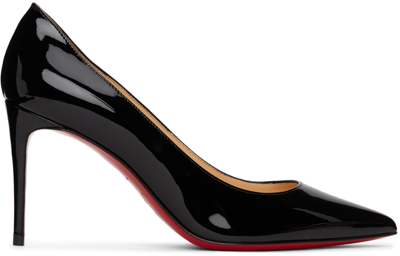 Shop Christian Louboutin Black Patent Kate 85 Heels In Bk01 Black