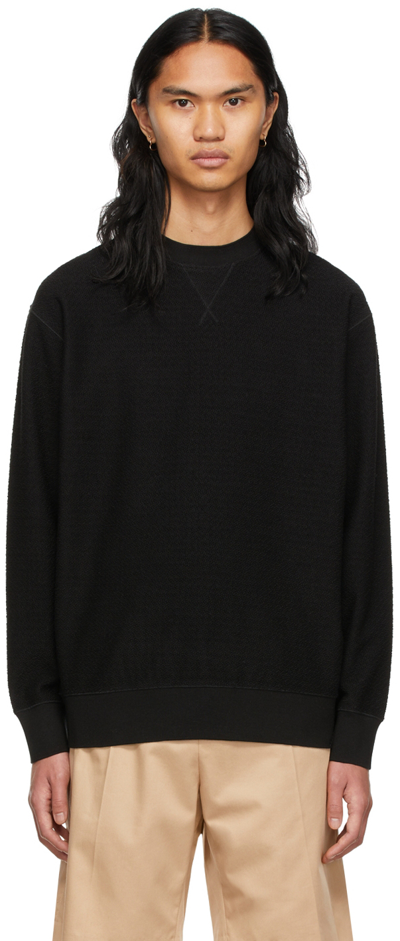 Shop Agnona Black French Terry Sweatshirt In K09 Black