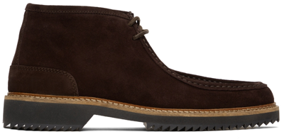 Shop Apc Brown Jeremie Desert Boots In Cae Dark Brown