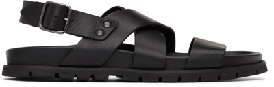 Shop Apc Black Emile Sandals In Lzz Black