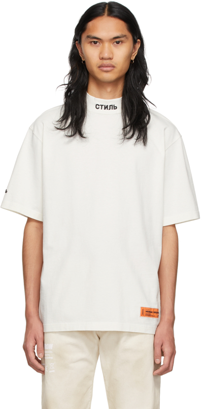 Shop Heron Preston Off-white Style Turtleneck T-shirt