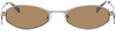 Shop Marine Serre Gunmetal Vuarnet Edition Swirl Frame Visionizer Sunglasses In 00 Black