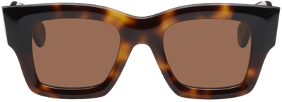 Shop Jacquemus Tortoiseshell 'les Lunettes Baci' Sunglasses In 080 Multi_brown