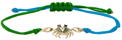 Shop Yvonne Léon Green & Blue Crab Thread Bracelet