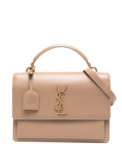 Saint Laurent Medium Sunset Shoulder Bag - Neutrals