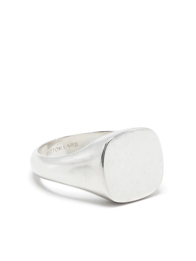 Shop Hatton Labs Logo Signet Ring In Silver