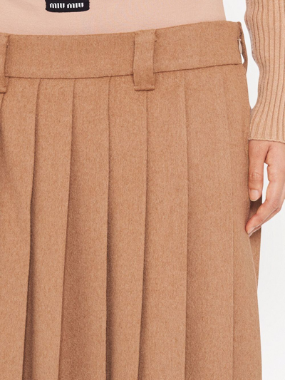 Shop Miu Miu Fully-pleated Skirt In Neutrals