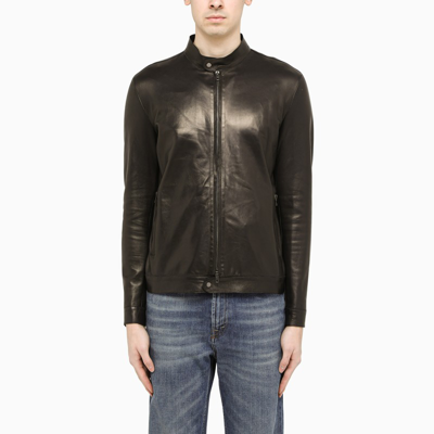 SALVATORE SANTORO BLACK LEATHER JACKET 