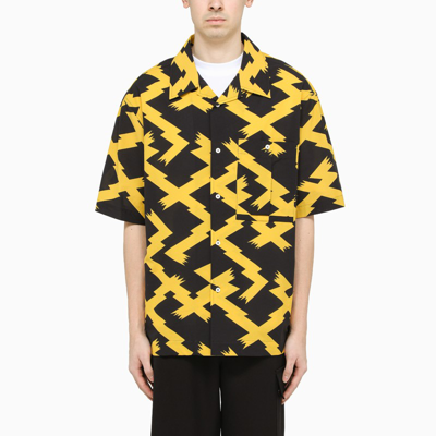 Shop Loewe Black/yellow Graphic-motif Bowling Shirt