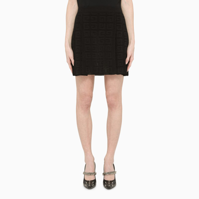 Shop Givenchy Black Monogram-motif Mini Skirt