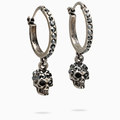 Shop Alexander Mcqueen | Silver-tone Skull Earrings In Metal