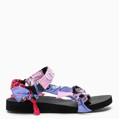 Shop Arizona Love Pink/fuchsia/purple Paisley-print Trekky Sandals In Multicolor