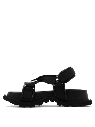 Shop Jil Sander Platform Sandals In Black  