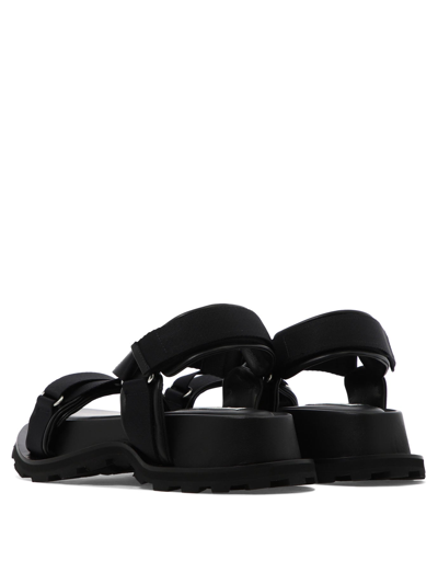 Shop Jil Sander Platform Sandals In Black  
