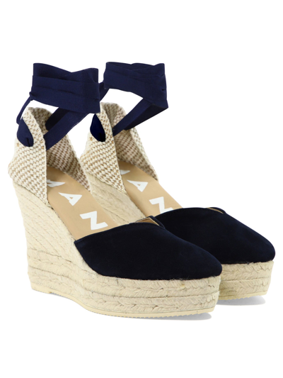 Shop Manebi Wedge Espadrilles In Blue