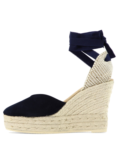 Shop Manebi Wedge Espadrilles In Blue