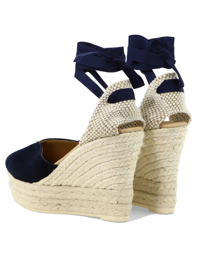 Shop Manebi Wedge Espadrilles In Blue