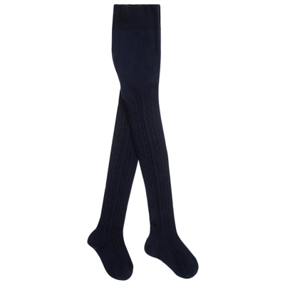 Shop Falke Girls Blue Cable Knit Wool Tights