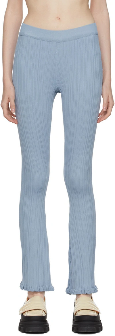 Holzweiler Dahlia Flared-leg High-rise Stretch-woven Trousers In 1376 Mid Blue